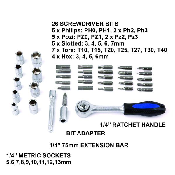38 Pieces Ratchet Screwdriver Set