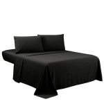 Queen Sheets Set, Black  - Hotel Luxury 4-Piece