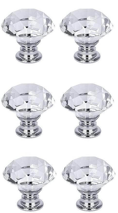 40mm Clear Glass Crystal Cabinet Knobs