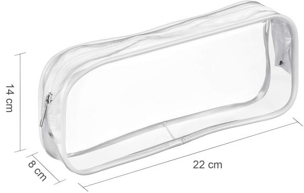 4 Pieces Clear PVC Zipper Pen Pencil Case