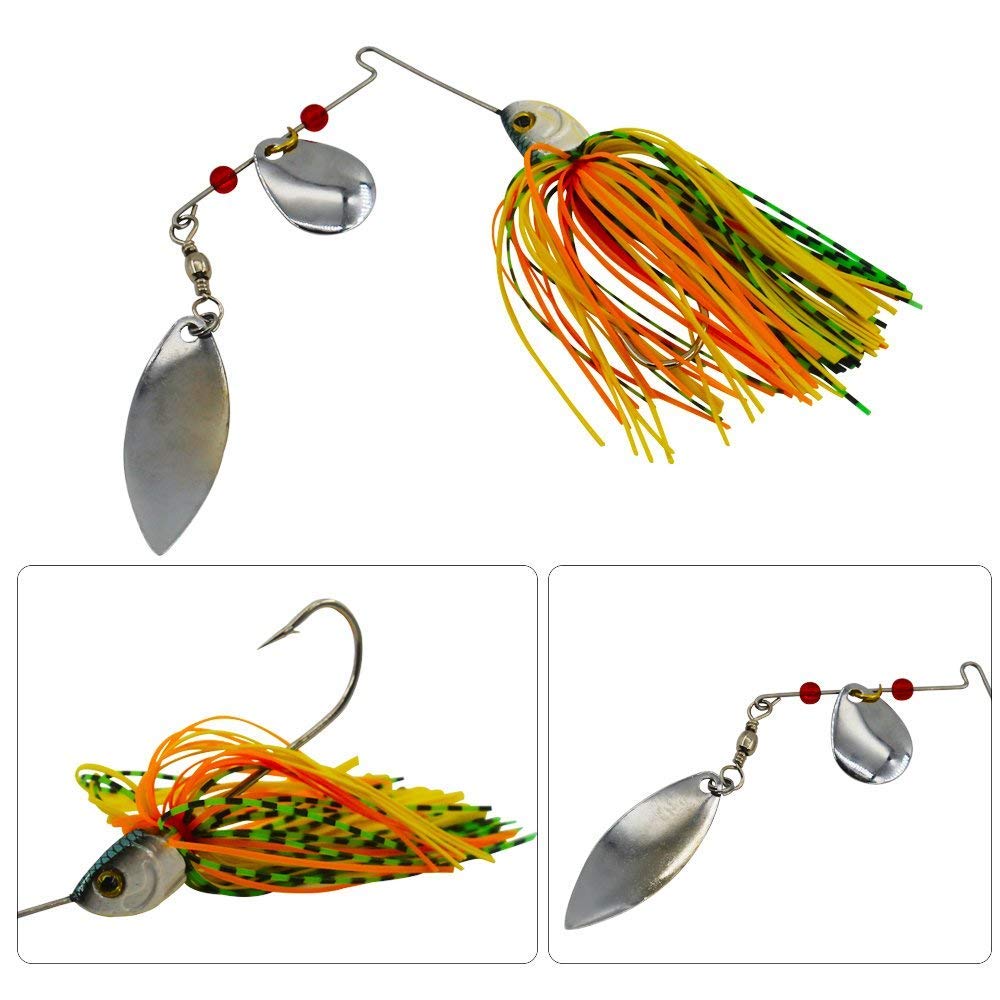 Fishing spinner bait Lures Multicolour 6 pieces