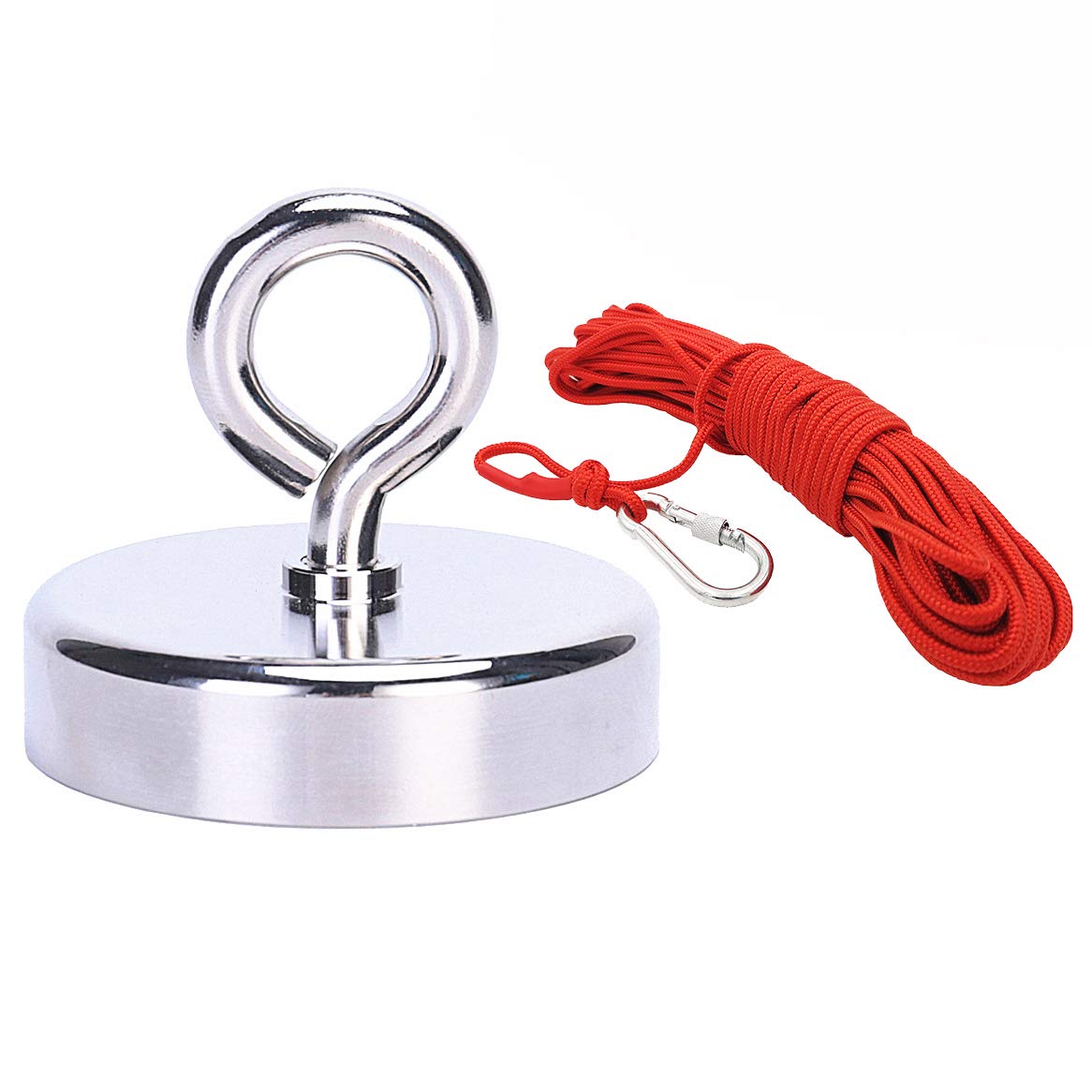 Fishing Magnet With 66Feet Paracord, 400lbs 2.3 Inches Neo-Magnet With Lifting Eye Bolt