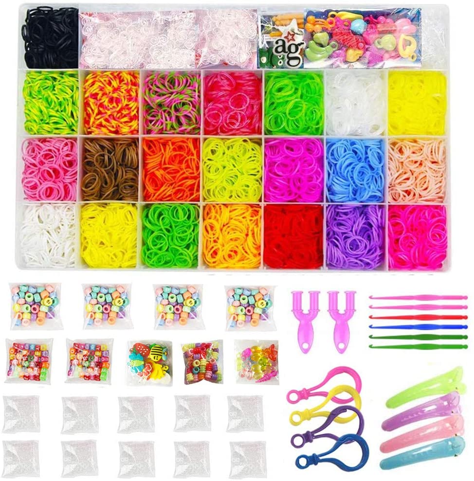 OsoFun Rubber Loom Kit-5500 Rubber Loom Bands, 22 Colors