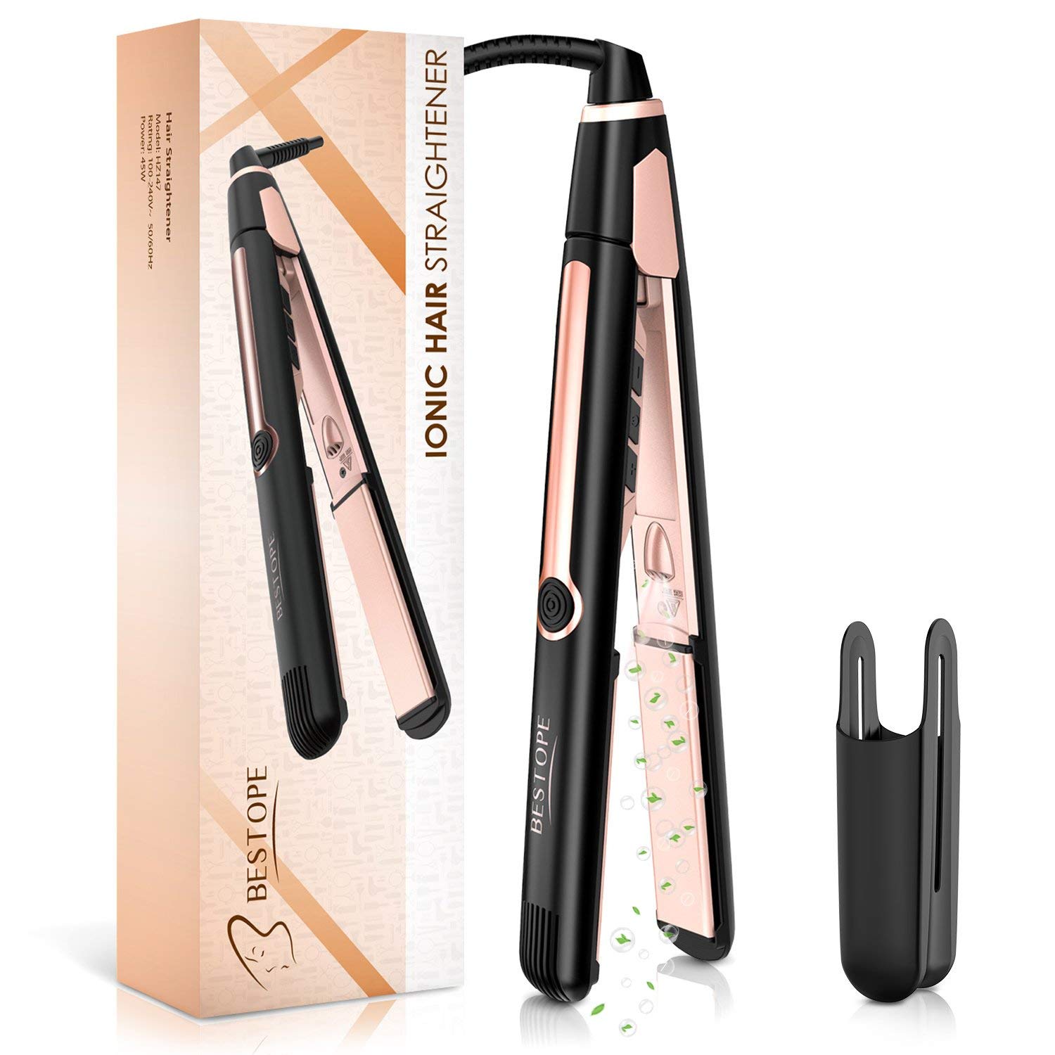Hair straightener flat iron with digital LCD display dual voltage