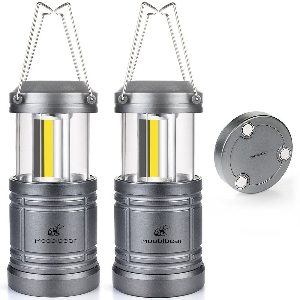 Woodside LED Camping Lantern with Magnetic Base 500lm COB Technology Waterproof Survival Lantern Lights for Night, Fishing, Hiking, Emergencies, 2PCS