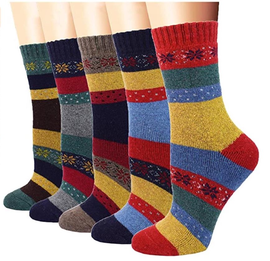 5 Pairs women vintage socks , wool crew sox ( Annatutu)