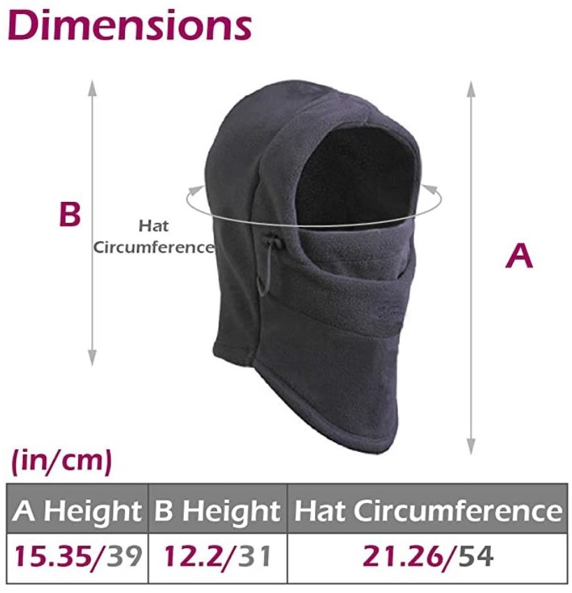 Kids Face Mask Ski Winter Hat Fleece Balaclava Beanie - IClover, Windproof, Thermal, Breathable, Unisex, One Size