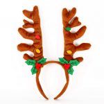 Christmas Reindeer Costume Headbands Antlers - Light Brown