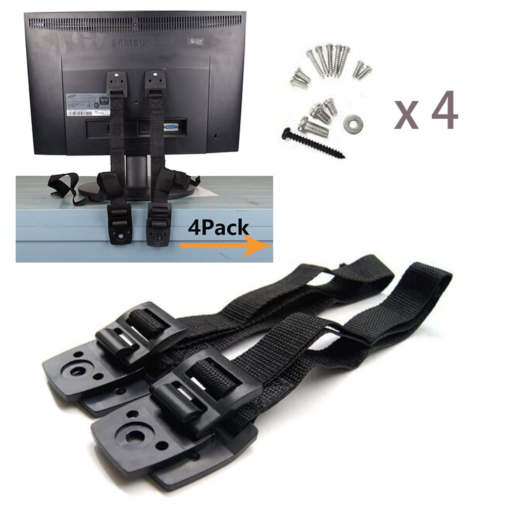 TV Straps & Furniture Anchors Black InewTeck