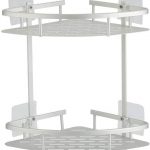 Corner Bathroom Shower and bath Corner shelves, 2 Tiers, No Drilling for Installation (Sliver)