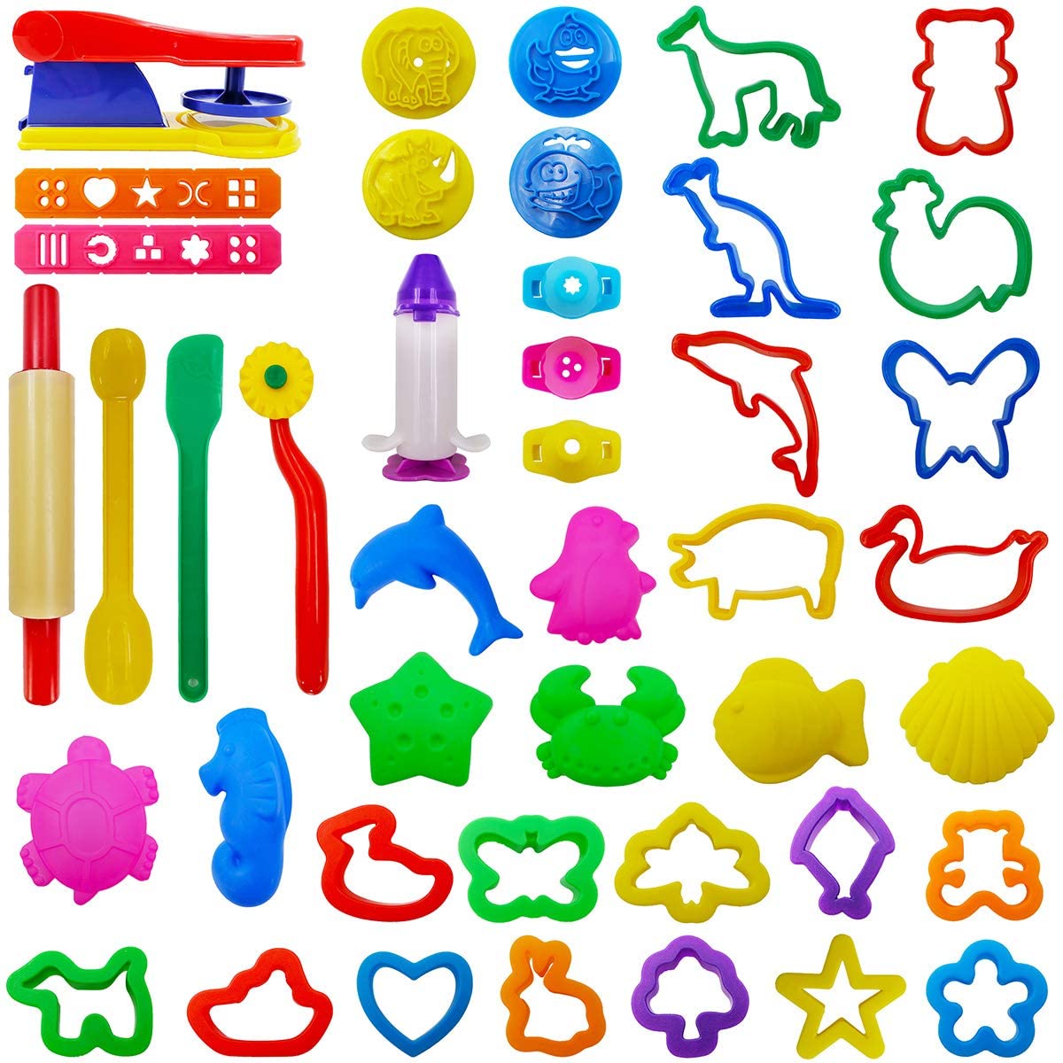 Random lot of Play-Doh molds, cutting shapes, Kinetic Sand accessories,  Etc…