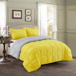 3pc Down Alternative Comforter Set, Yellow/Light Gray, Full/Queen
