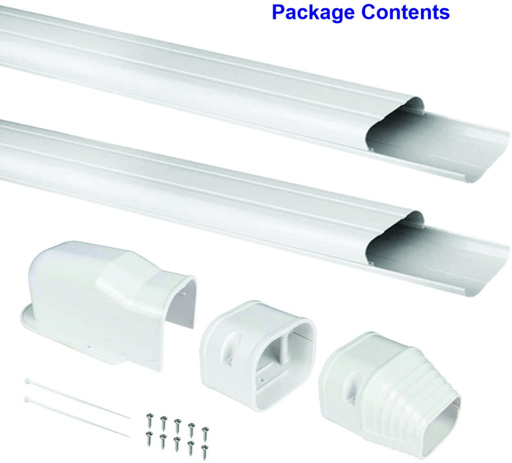 3 inch 7.5ft Air Conditioner Line Set Cover Kit, Decorative PVC Tubing Cover for Mini Split