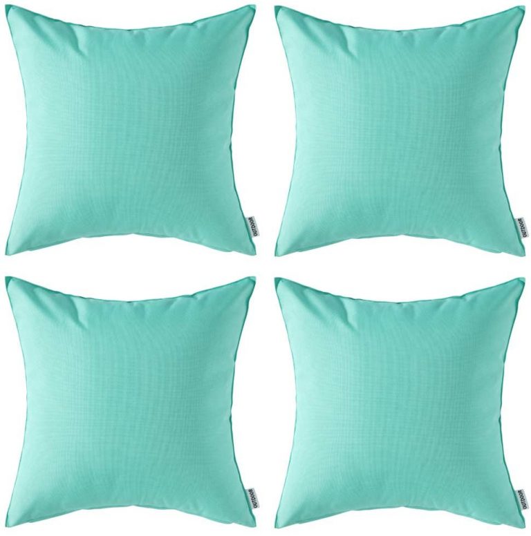 4 Pack, Outdoor Waterproof Pillow Cover Square, 18x18 Inch Light Green