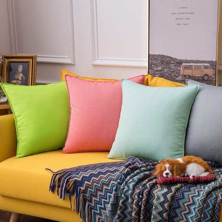 4 Pack, Outdoor Waterproof Pillow Covers Square, 18x18 inch 45x45 cm