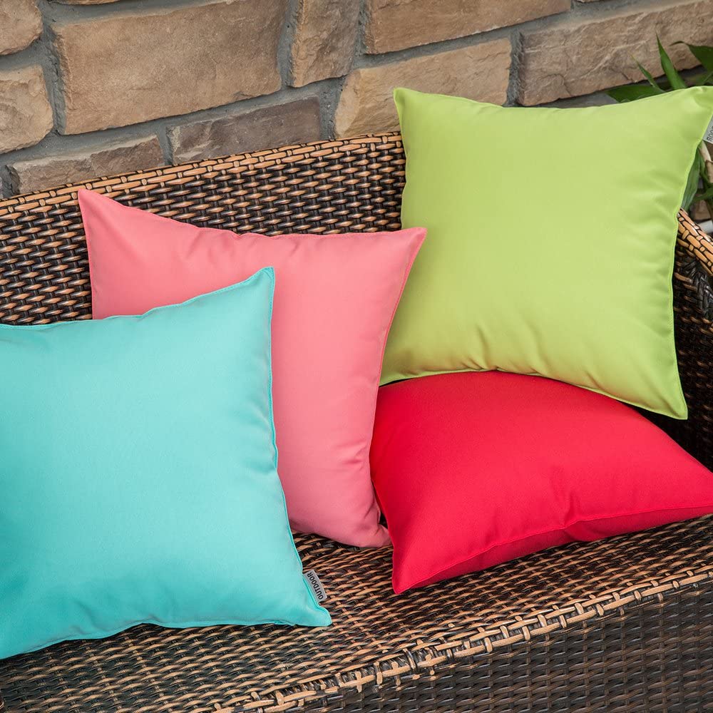 4 Pack, Outdoor Waterproof Pillow Cover Square, 18x18 Inch Light Green InewTeck