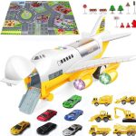 12 Cars Toys with Transport Cargo Airplane