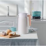 61 Oz Beverage Dispenser with Lid and Handle, White