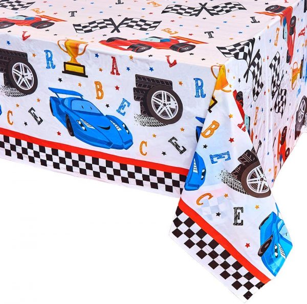 Racing Car Tablecloth - 108" x 54"